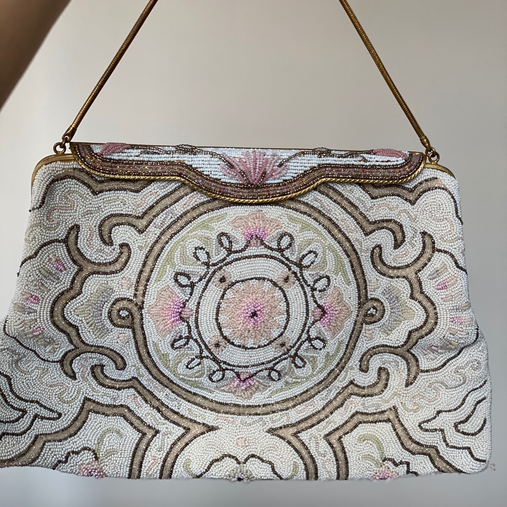 Vintage French hand beaded purse